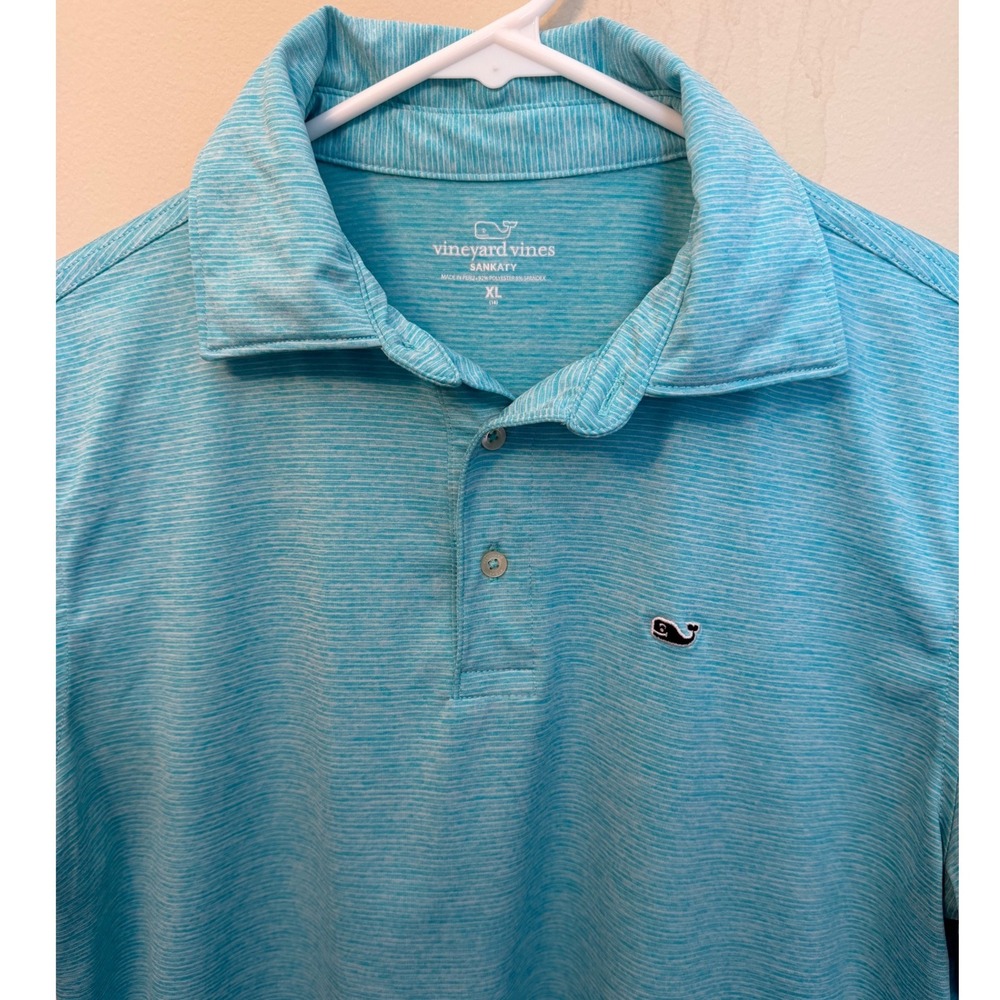 Vineyard Vines Sankaty Performance Golf Polo Shirt Mens XL Blue Space Dye